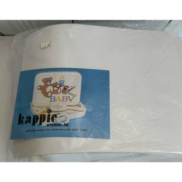 Vintage 1982 HTF KAPPIE Needlepoint Cross Stich Baby Gift Box - Picture 4 of 4